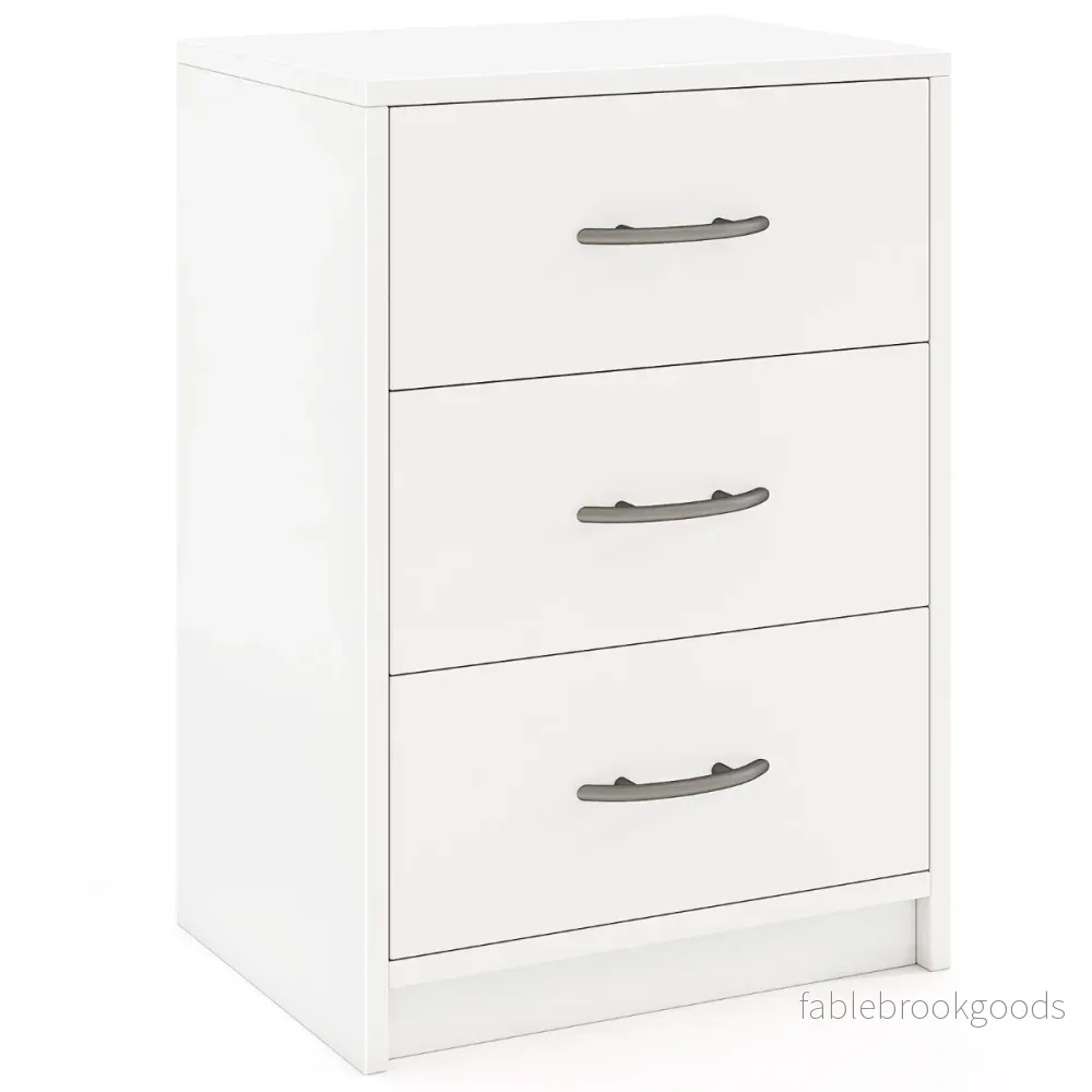 Nattduksbord – med lådor Nattbord för boxspring säng – 3 38,5 x 28 x 54 cm – Vit