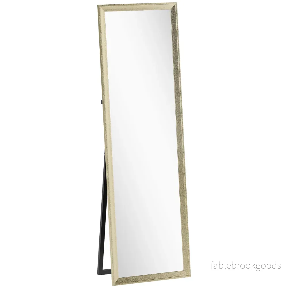 Helkroppsspegel, flexibel placering, 160x50 cm, guld