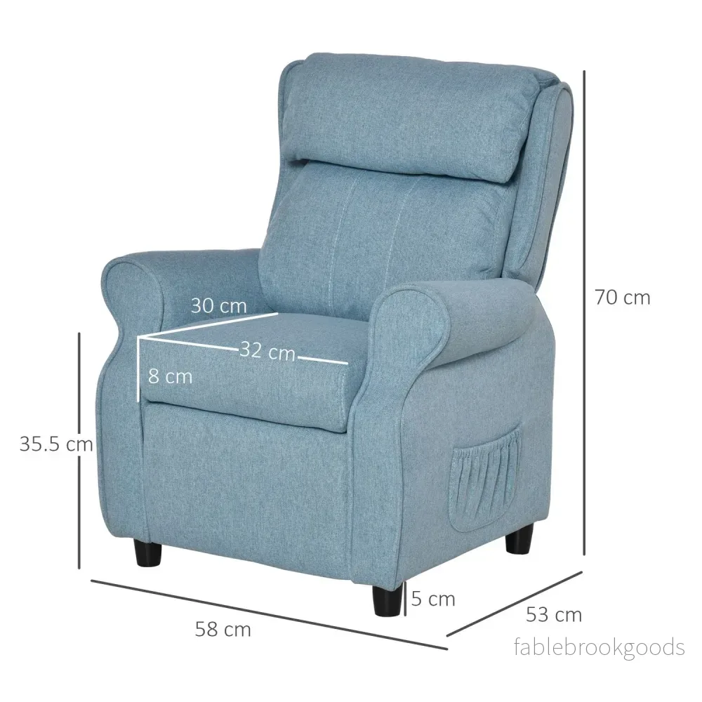 Blå barnsoffa med fällbar sits & fotstöd, 3-5 år - Bild 3