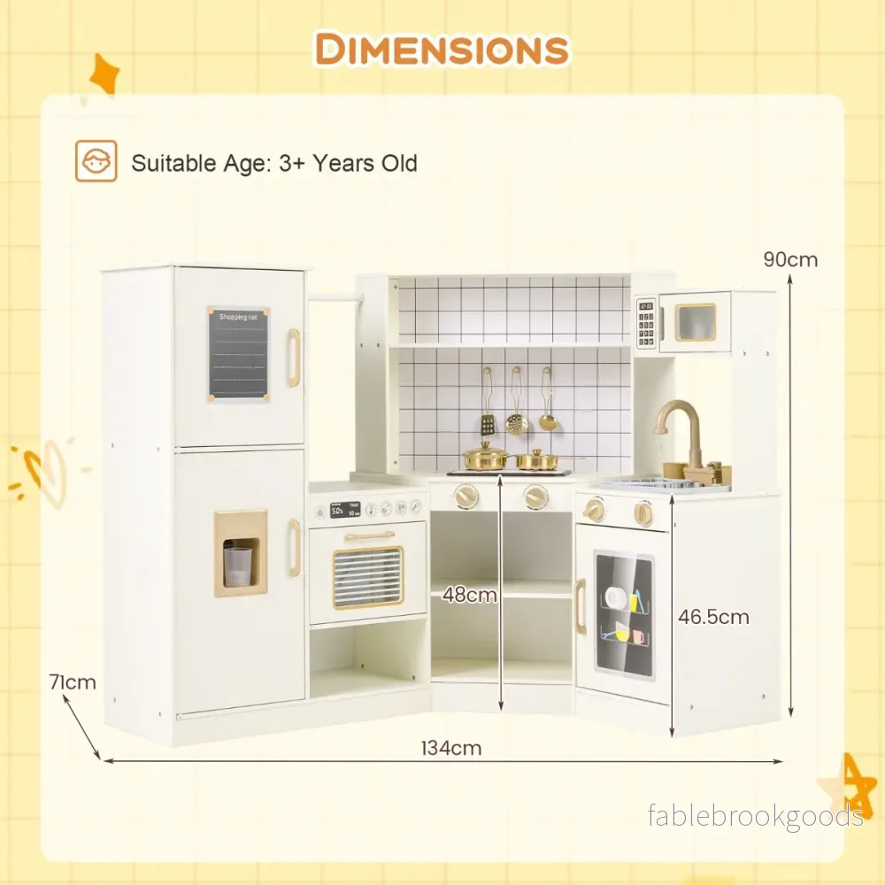 Barnlek – kök, lek kökshörna med isdispenser, spis, ugn, mikro, diskmaskin, – . – Beige - Bild 2
