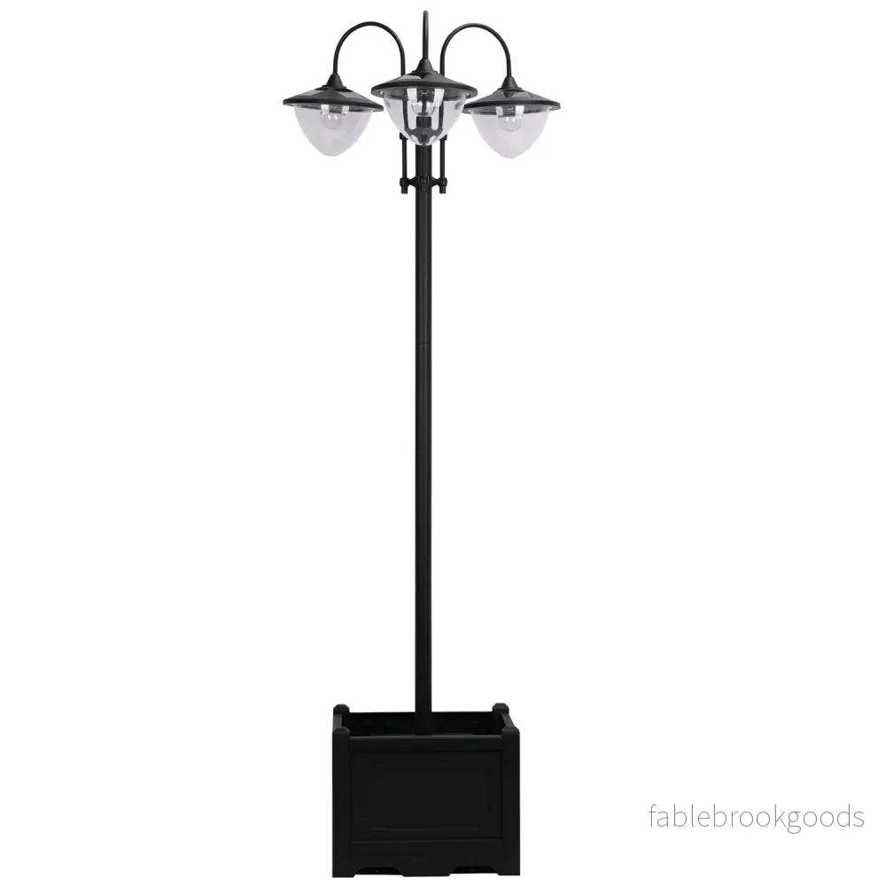 Solar Garden Light, 3-head lampa med blomkruka bas