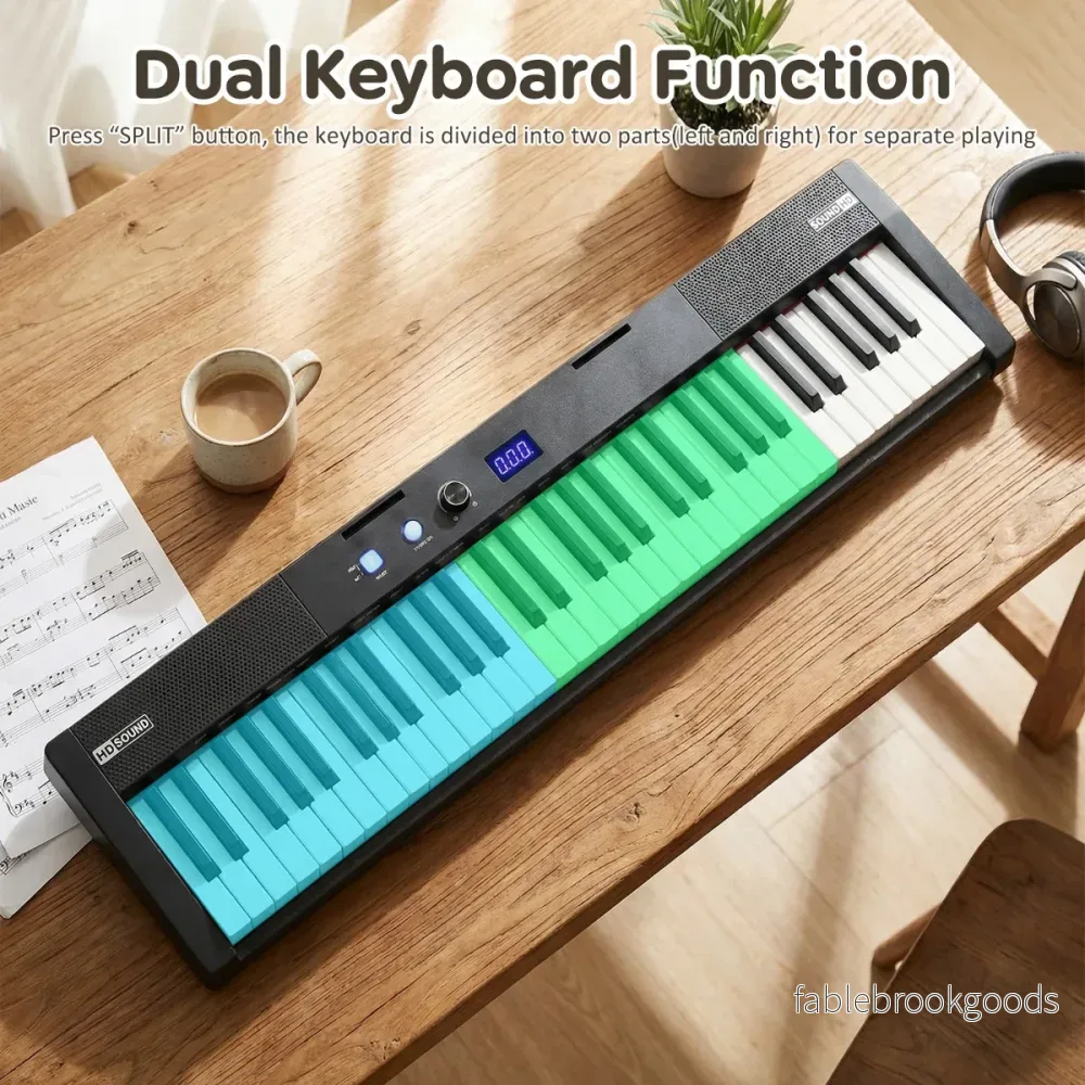 Tangenter – Piano Keyboard Elektroniskt Set med höjdjusterbart ställ – 61 – Svart - Bild 3