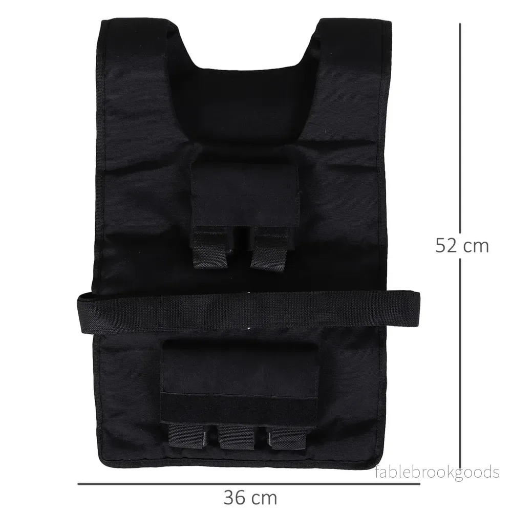 Justerbar 20 kg träningsväst – Oxford Material, Svart - Bild 3