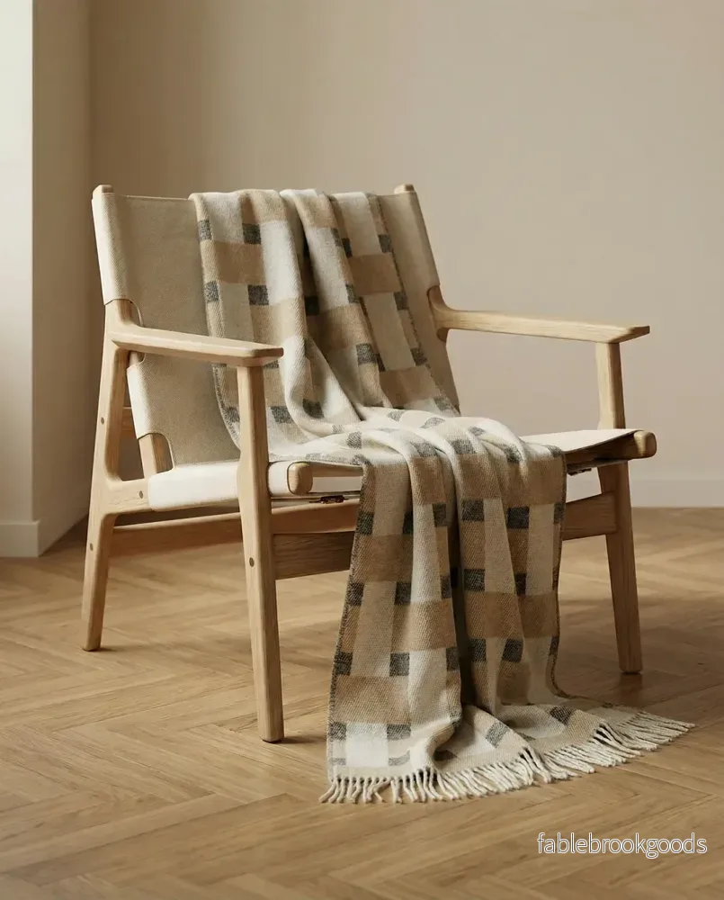 Pläd Weave Beige - Bild 3