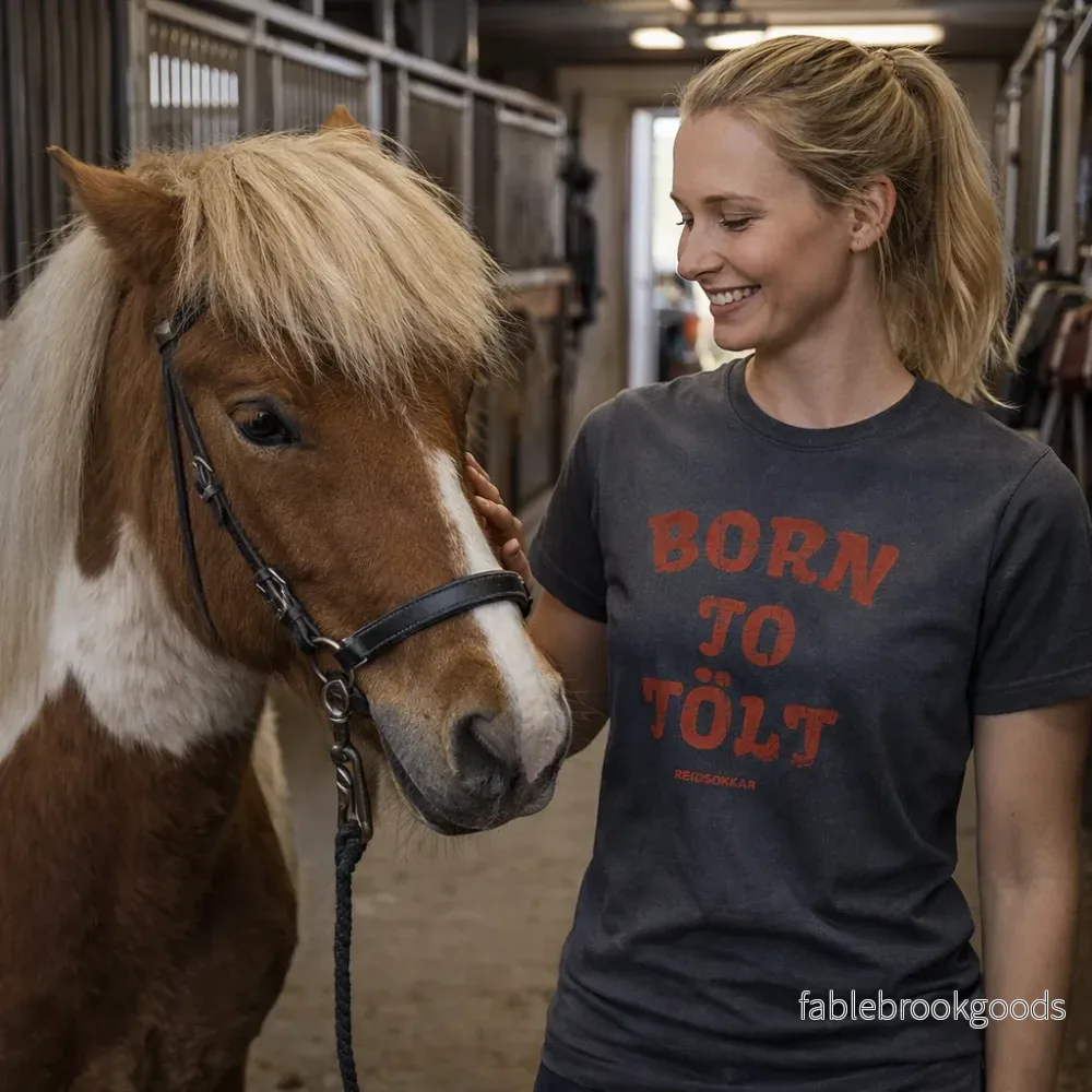 T-shirt Unisex "Born To Tölt" - Bild 2