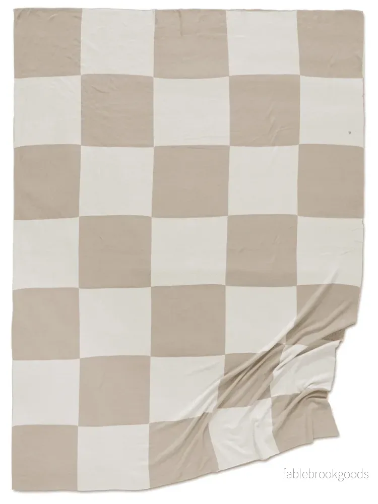 Pläd Square Beige