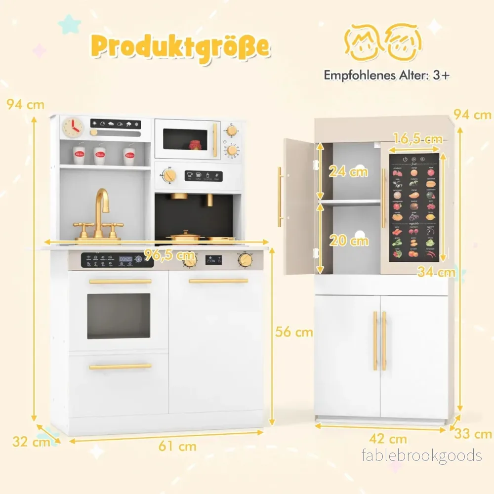 delad – lek kök för barn med pedagogisk talande väggposter Vitt – 2 – Vit - Bild 2