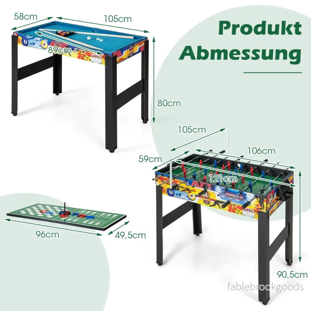 i – spelbord med bordsfotboll och airhockey biljard bordtennis schack bowling shuffleboard – 12 1 – Flerfärgad - Bild 3
