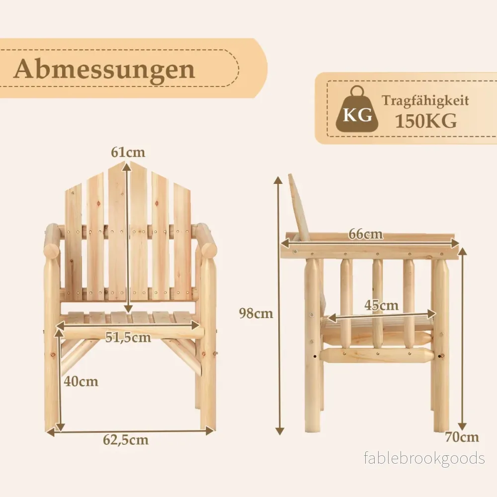 Utomhus – trä armstödsstol patio matstol med och lutad hög ryggstöd – Natur - Bild 2