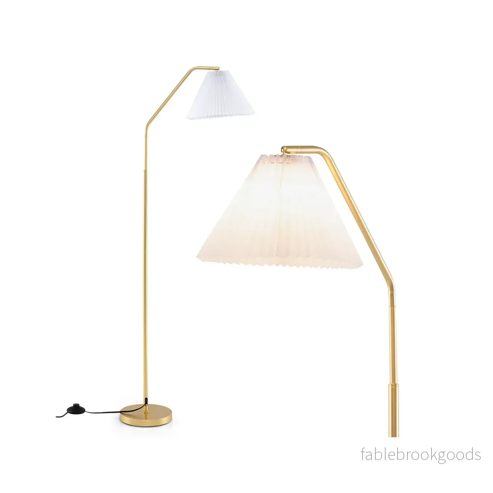 Golvlampa – vardagsrum E27 sockel båglampa med justerbart lamphuvud – 168 cm – Vit