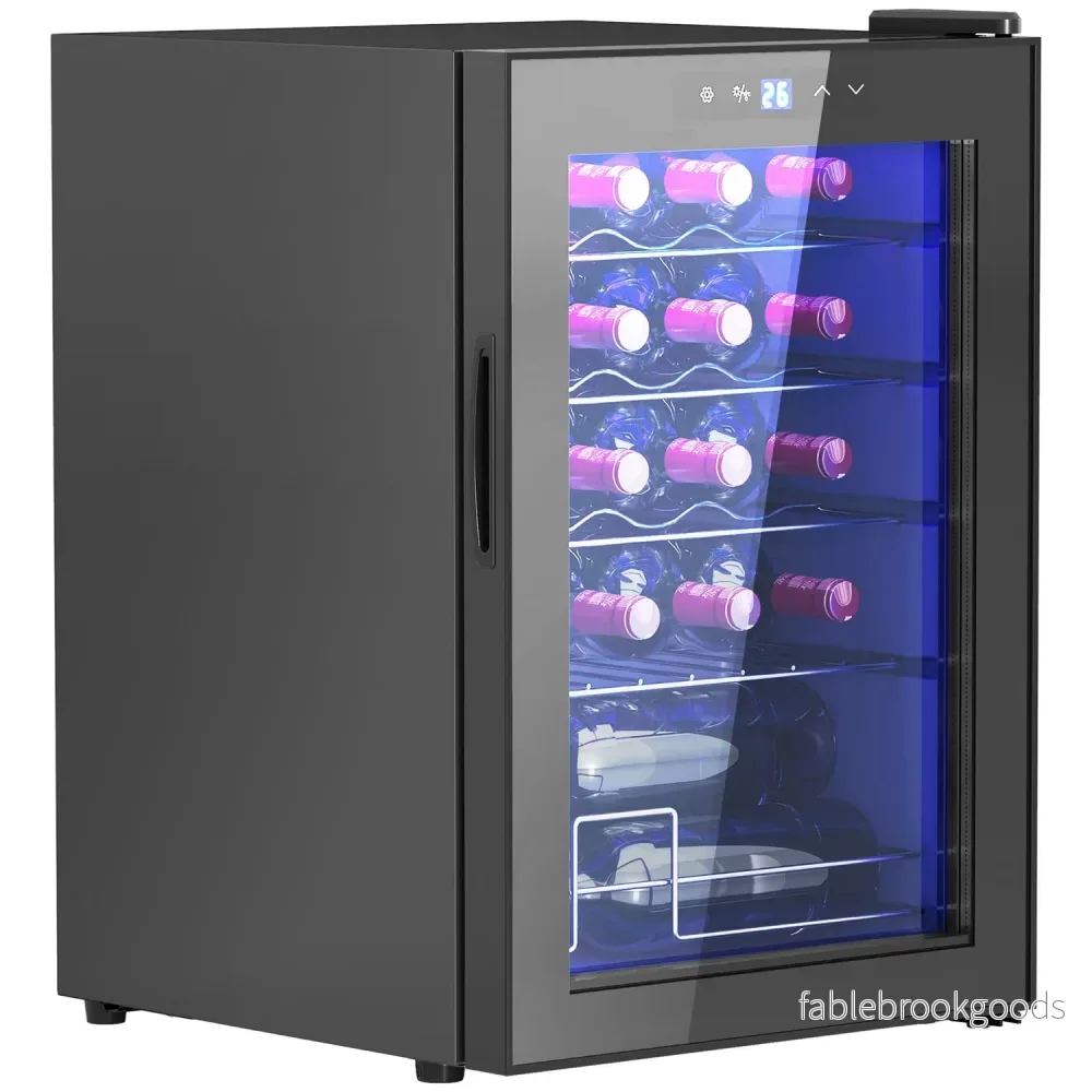 Vinkylskåp 20 flaskor, Anti-UV-glas, LED-ljus Vinkylskåp 20 flaskor, Anti-UV-glas, LED-ljus
