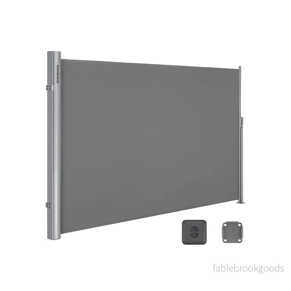 Zijluifel – 200 x 400 cm – Uitschuifbaar – Privacyscherm – Grijs Zijluifel – 200 x 400 cm – Uitschuifbaar – Privacyscherm – Grijs