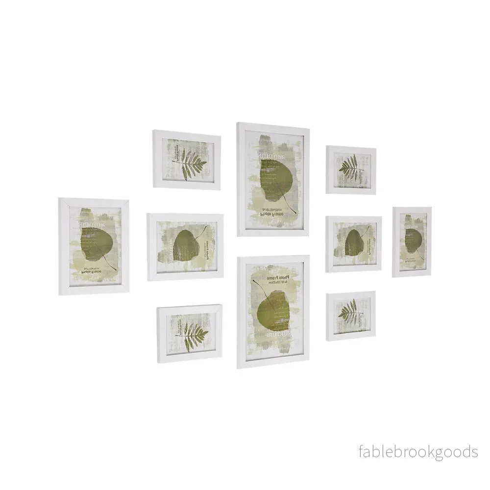 Fotoram set om 10 st – Trälook – Vit Fotoram set om 10 st – Trälook – Vit