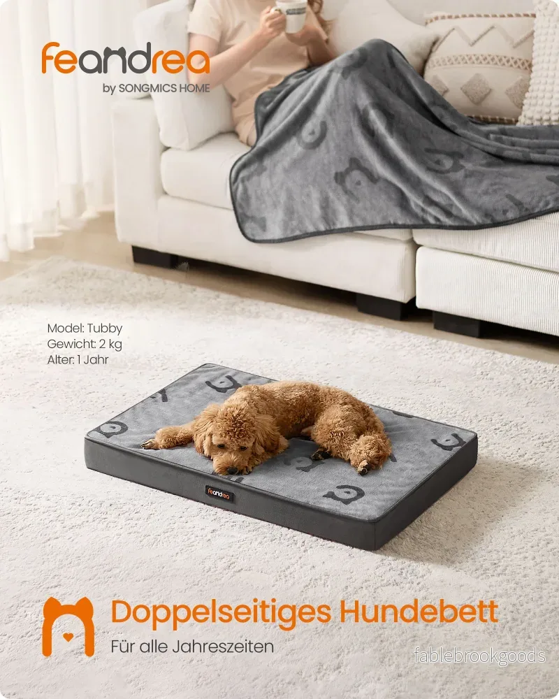 Ortopedisk hundsäng – Bekväm och snygg – Dove grå - Bild 2