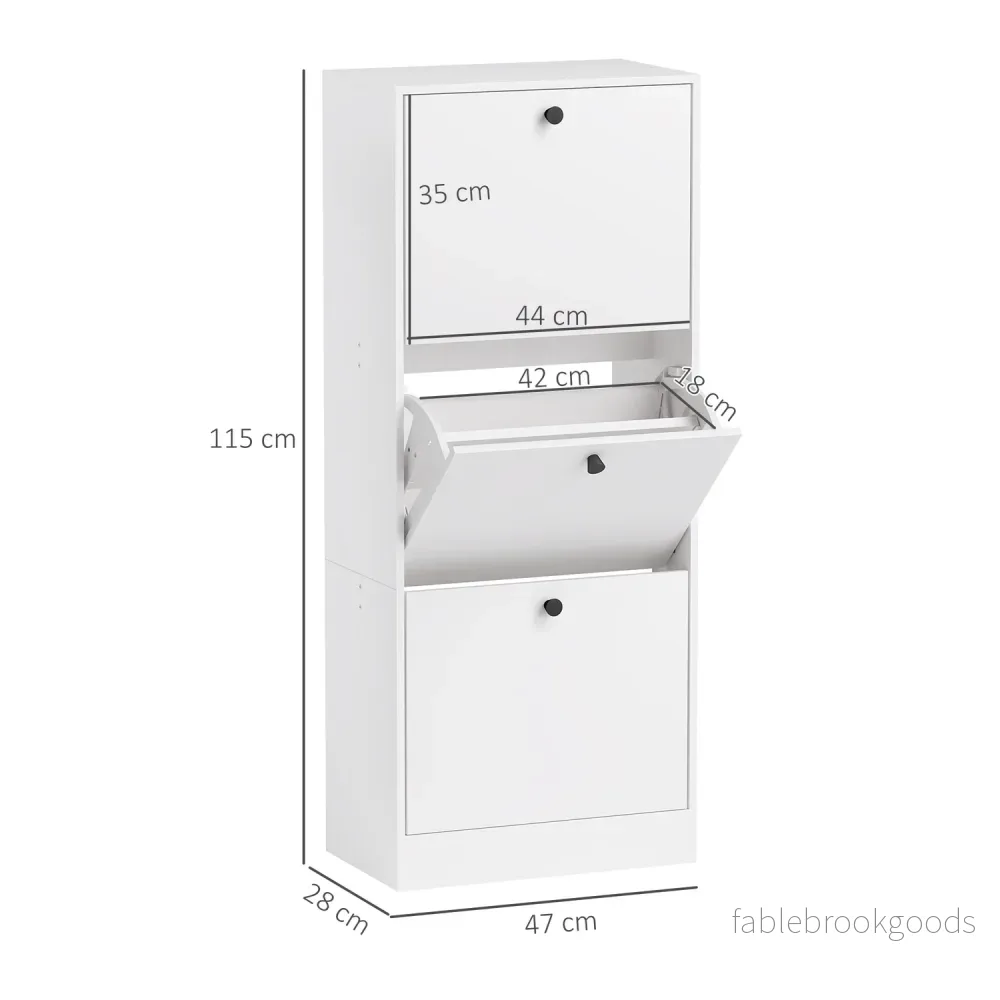 Skoskåp med 3 klaffar, justerbart för 12 par - Bild 3