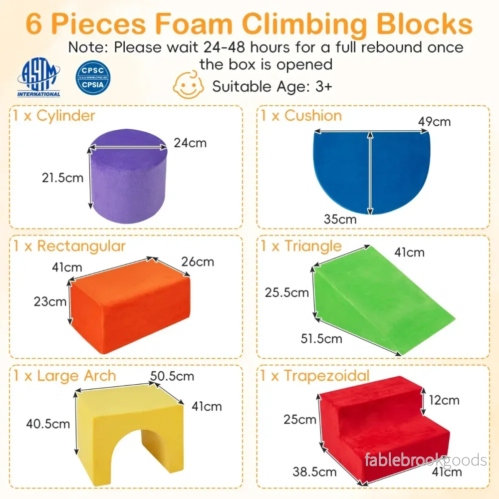 Skumblock – delade Mjuka av Sammet Inomhus Mjukblock – 6 – Röd - Bild 2