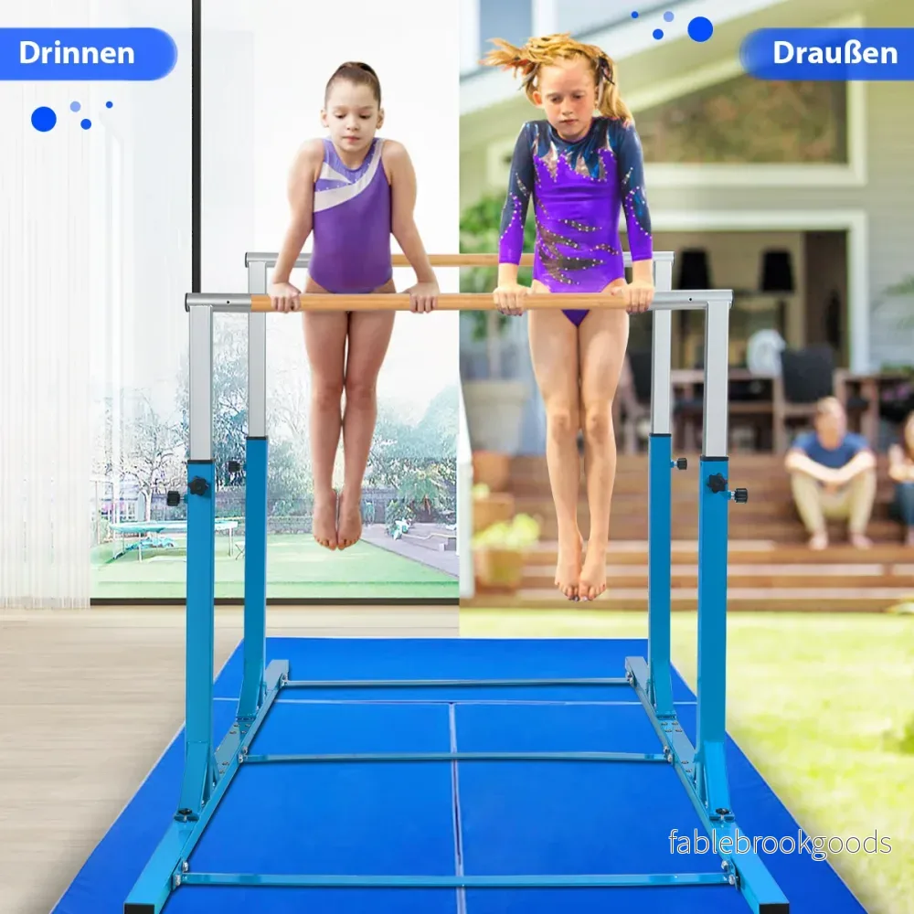 Gymnastikstänger – horisontell stång med justerbar bredd – 250 x 132 x 140 cm – Blå - Bild 2