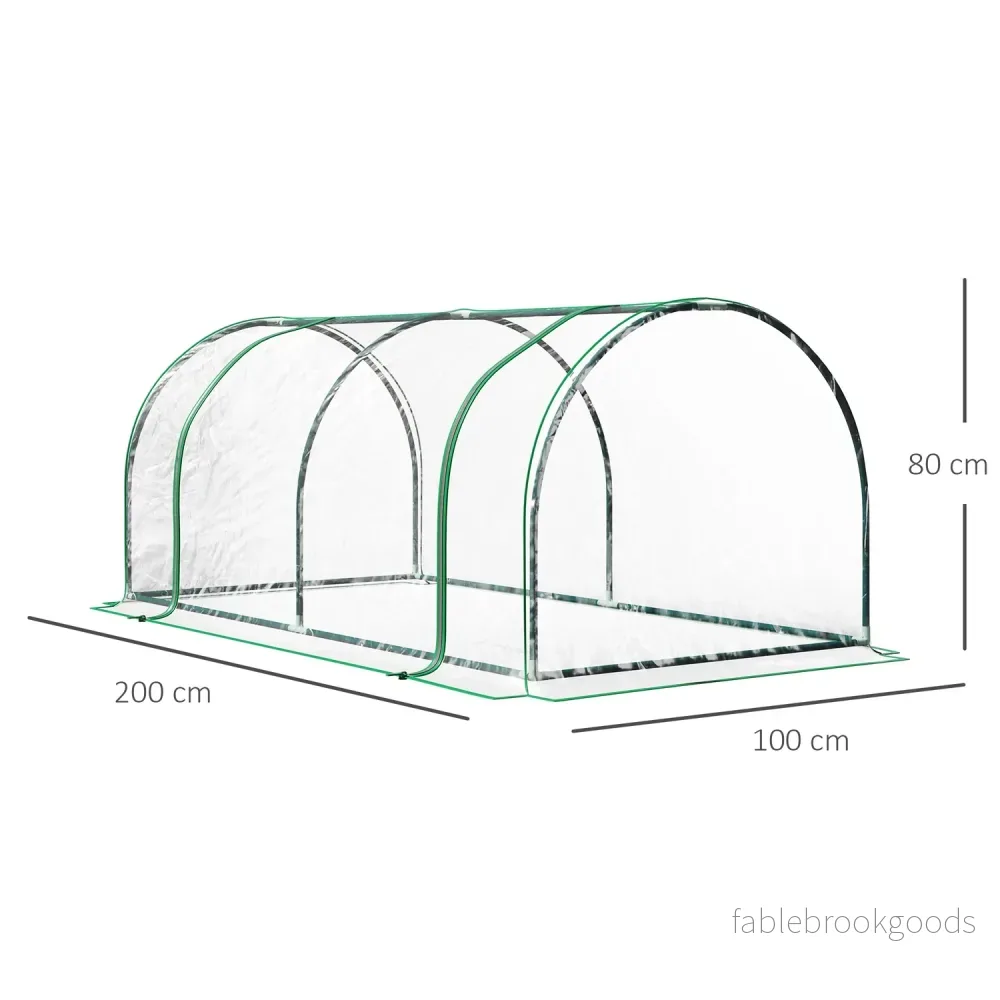 Kallram Växthus med Dörr, Stål PVC, 200x100x80 cm - Bild 3