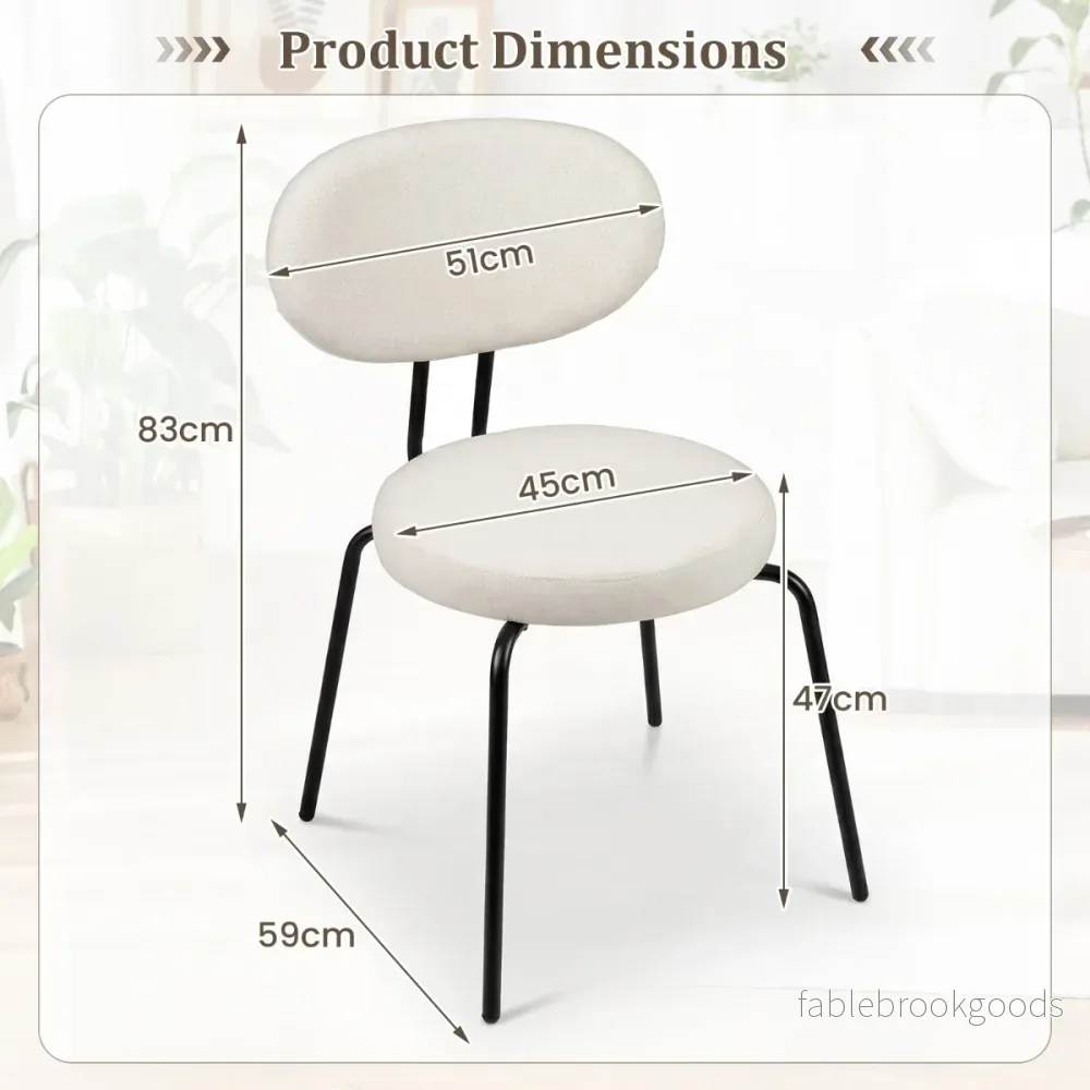 er – Set matsalsstolar med vadderad sits och ryggstöd, kökskarmstolar – 2 – Beige - Bild 2