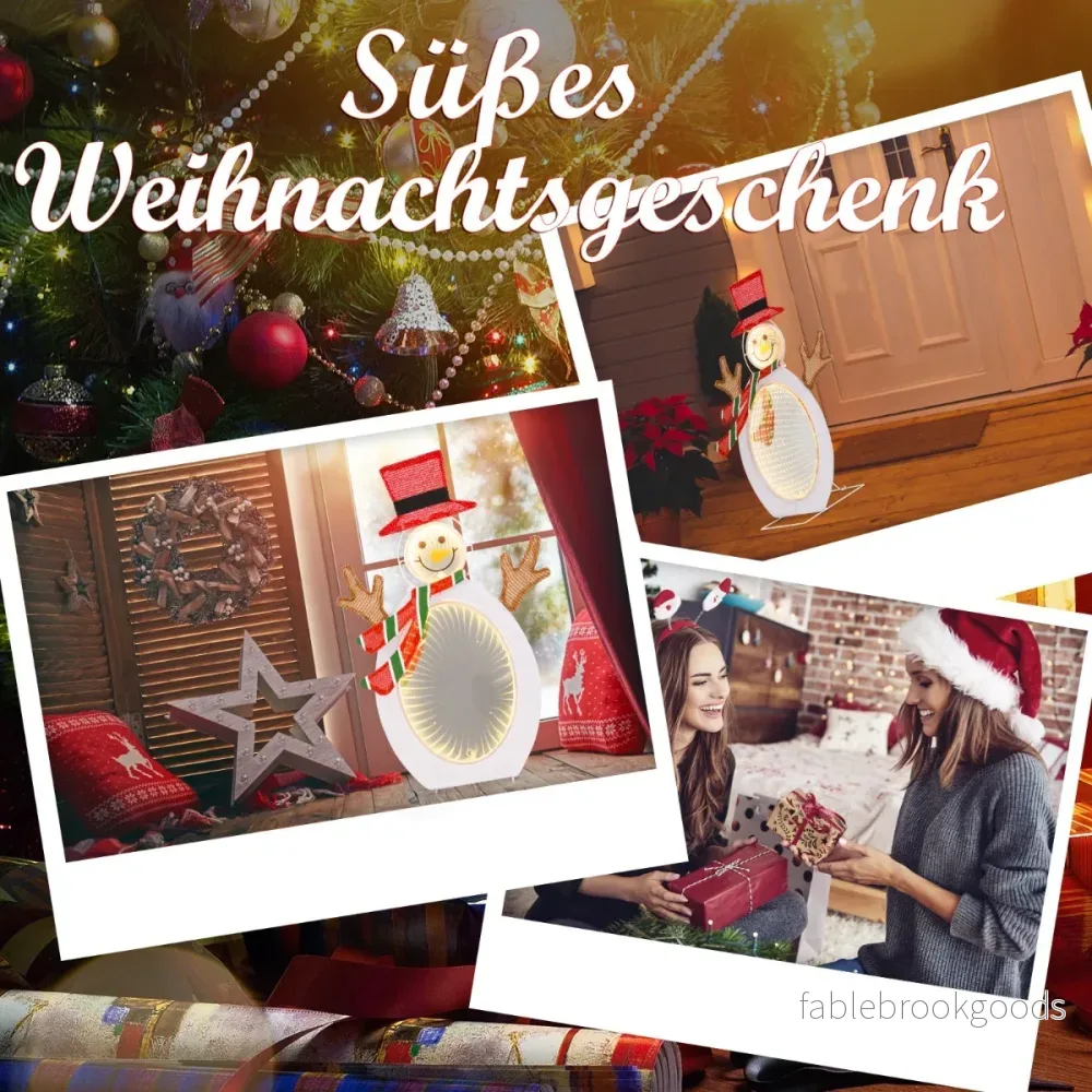 LED Snögubbe – med Tunnelljus Julfigur Julljus – 2 – Vit - Bild 2