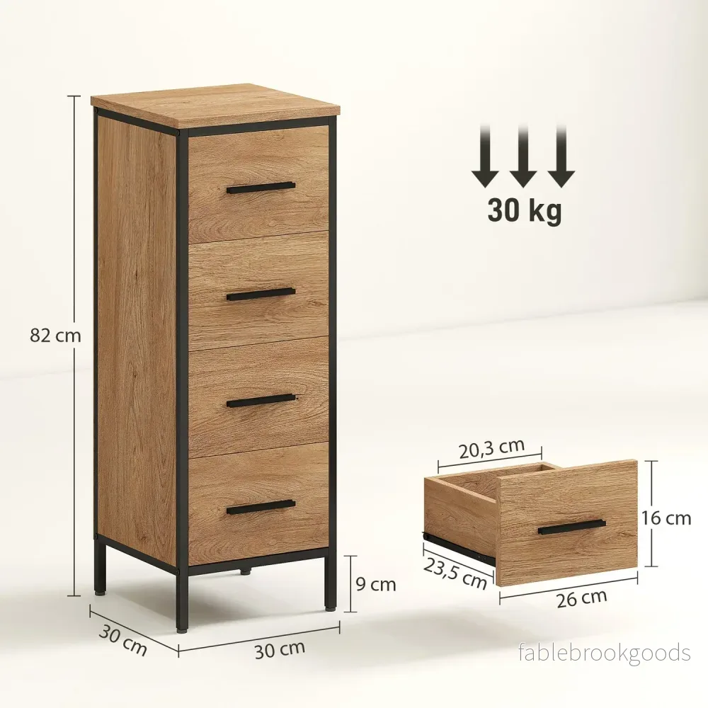 Badrumsskåp, 4 lådor, kompakt, industriell stil - Bild 3