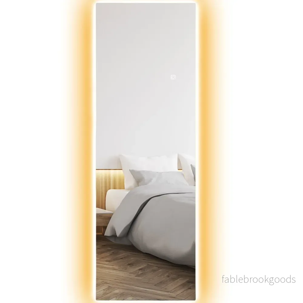 Golvspegel med LED-ljus, Touch Control, 40x120 cm