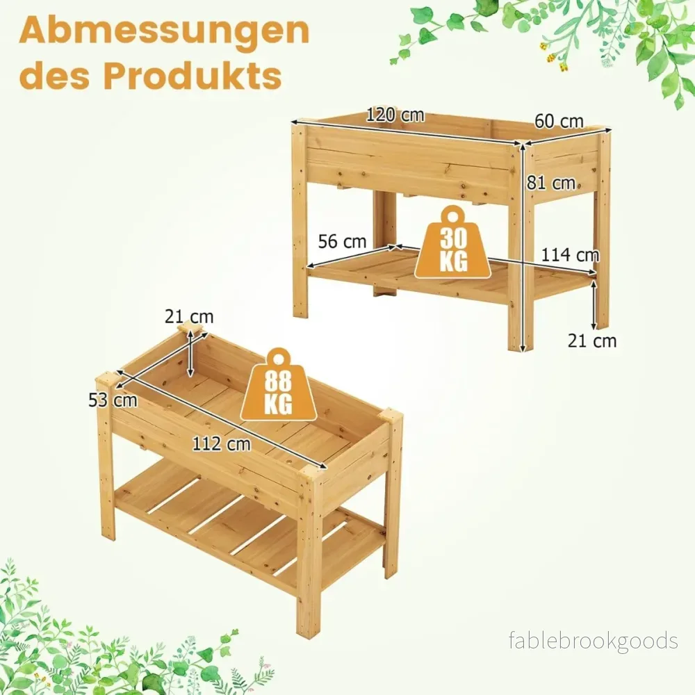 Trädhögbädd – med avlastning och dräneringshål Höjd trädgårdsbädd Planteringslåda – Natur - Bild 2