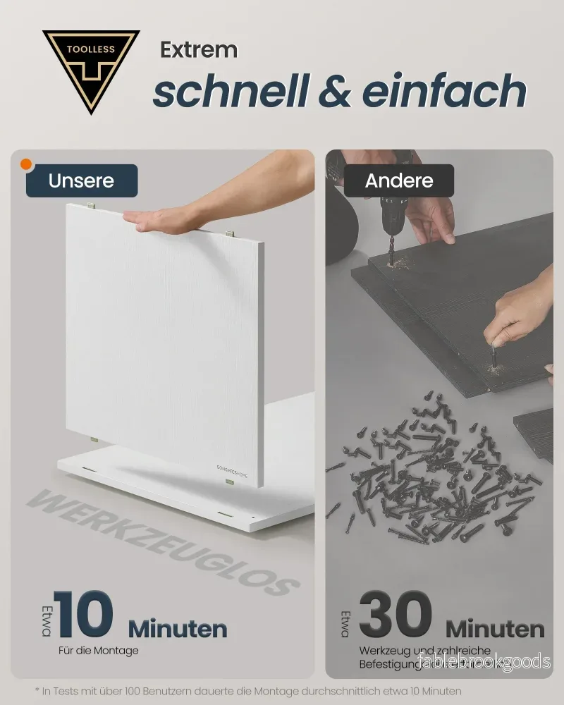 Kattsandskåp – Push-To-Open-dörrar – Snövit - Bild 3
