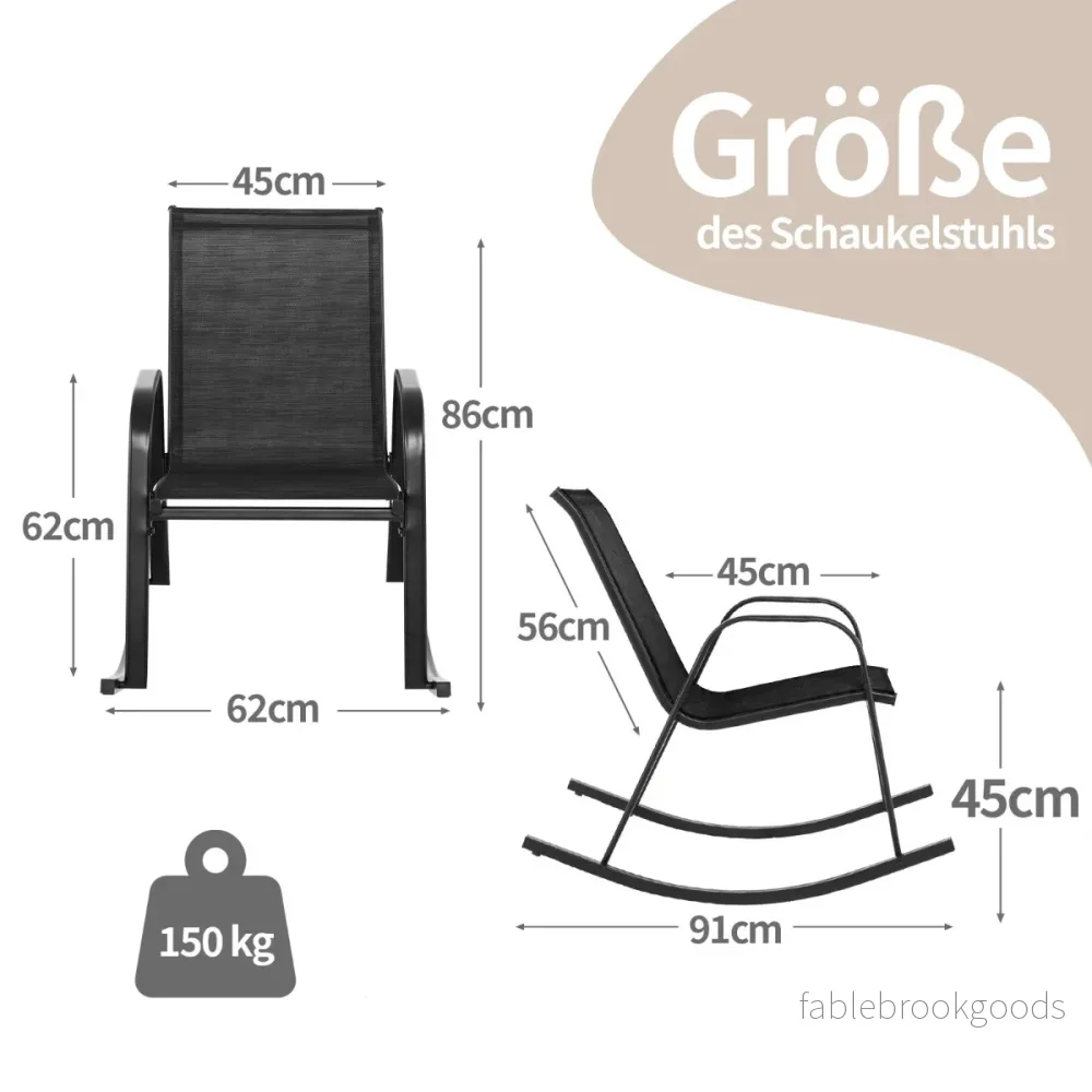 Set – med gungstolar ventilerande tygsits Ergonomisk gunga – 2 – Svart - Bild 2