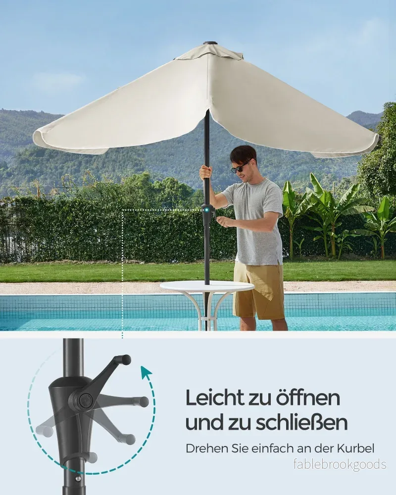 Balkonparasol - 300 x 200 cm - Rechthoekig - Kantelbaar - Beige - Bild 3