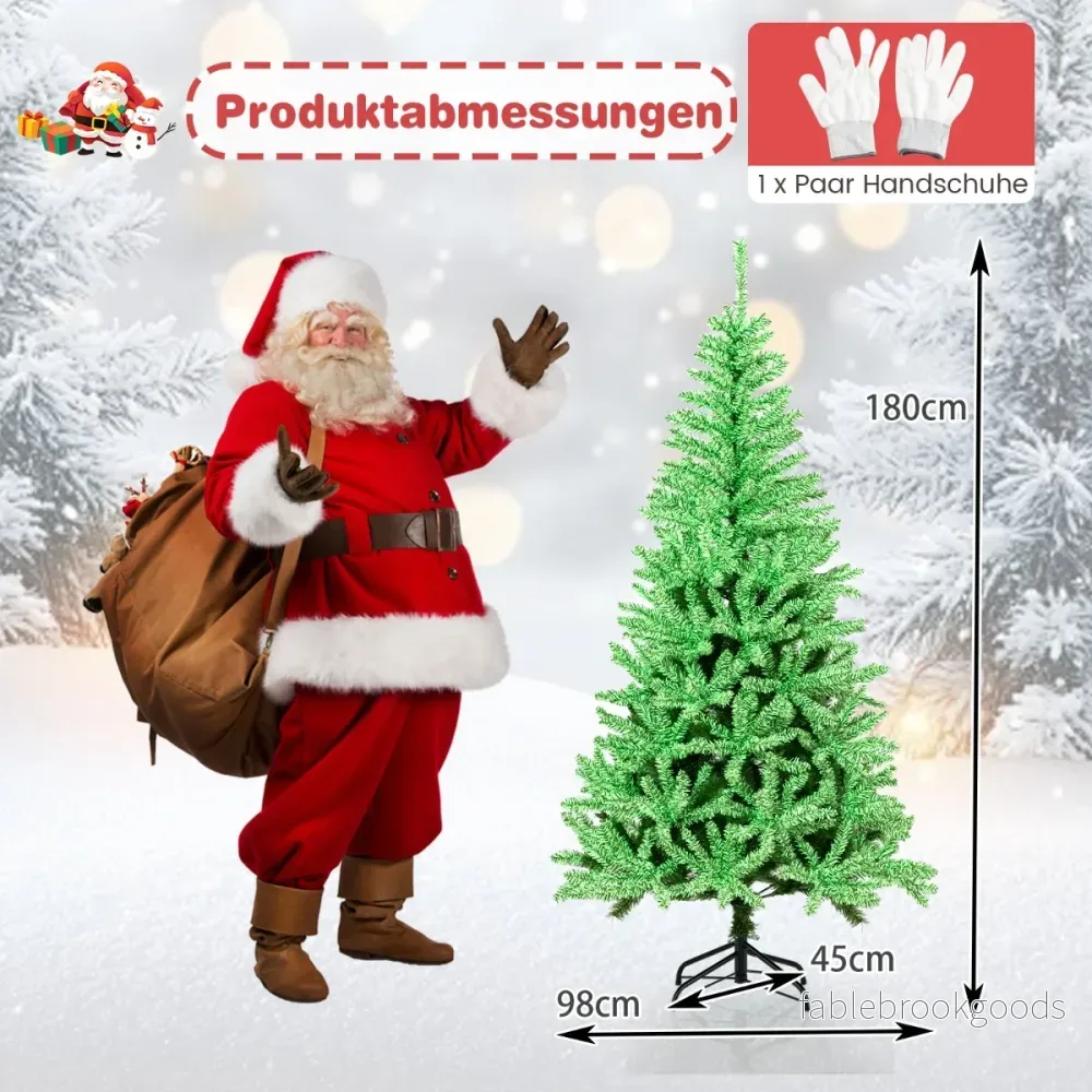 Konstgjord – julgran som lyser i mörkret – 180 cm – Grön - Bild 2