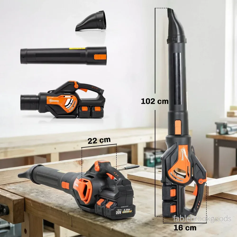 Sladdlös lövblås 20V med 2x4.0Ah batterier och laddare - Bild 3