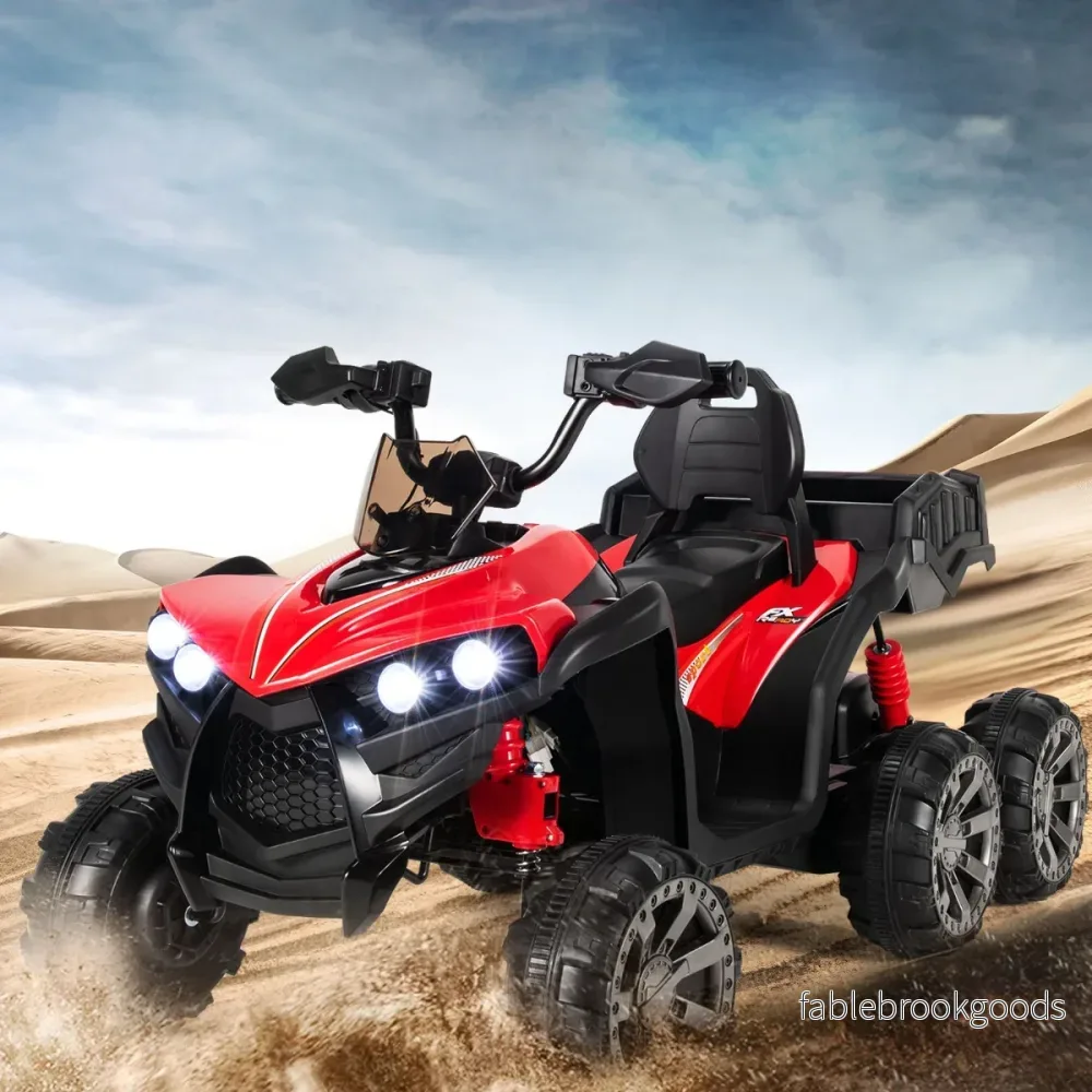 12V – Electric Kids Quad med förvaringsutrymme och LED lampor Mini km/h – 3-6 – Röd - Bild 2
