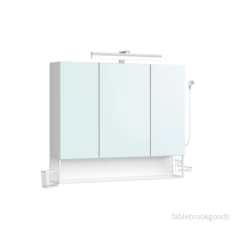 Badrumsmöbler med 3 dörrar – 16,5 x 90 x 75 cm – molnig vit