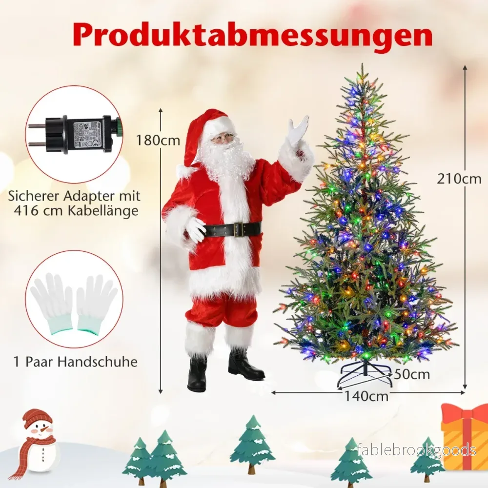 Konstgjord – julgran med flerfärgade LED lampor – 250 210 cm – Grön - Bild 2