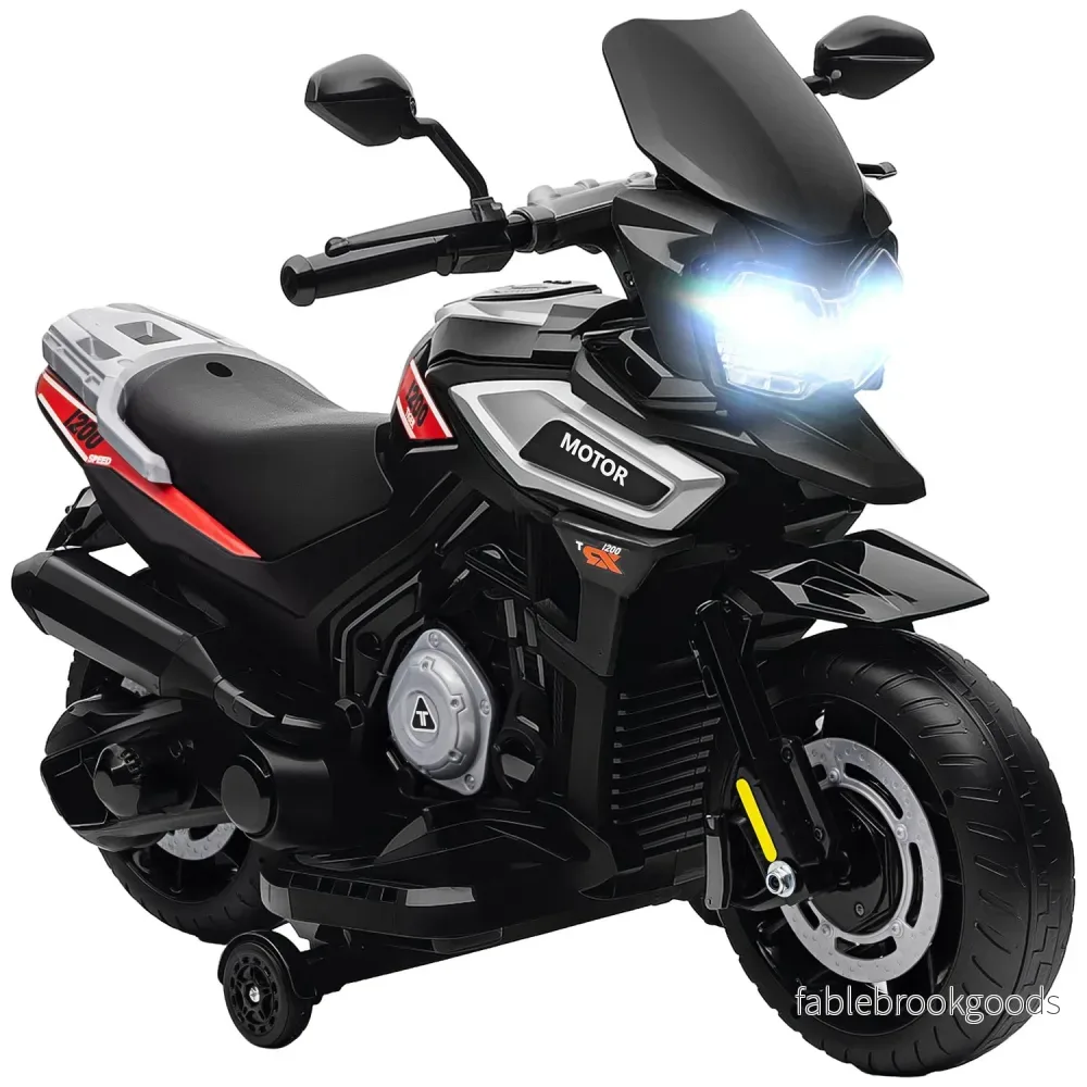 Elektrisk åkmotorcykel för barn, 18-36 månader, svart