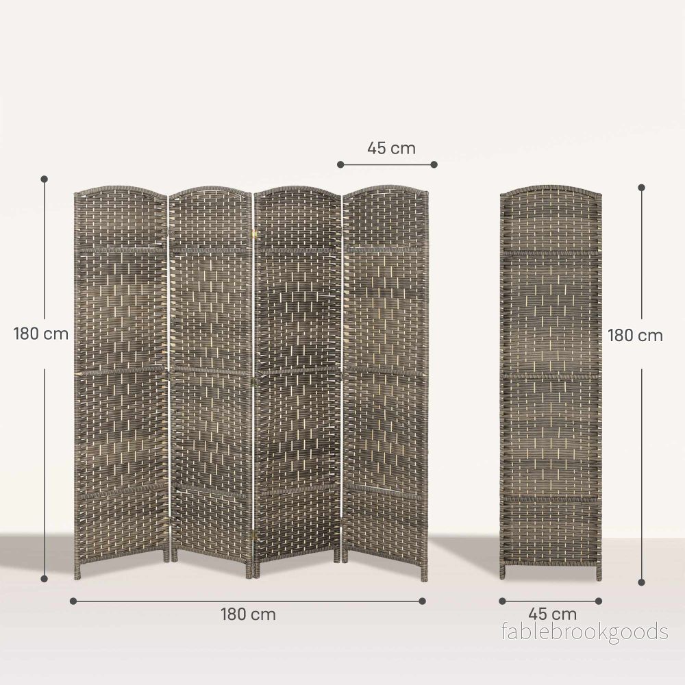 Rumsavdelare, 4-panels vikskärm, furu, svart - Bild 3