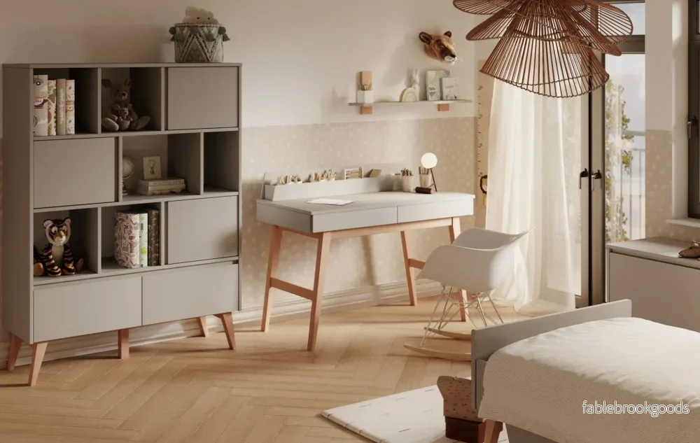 Sara high desk + 2 drawer, White color - Bild 3