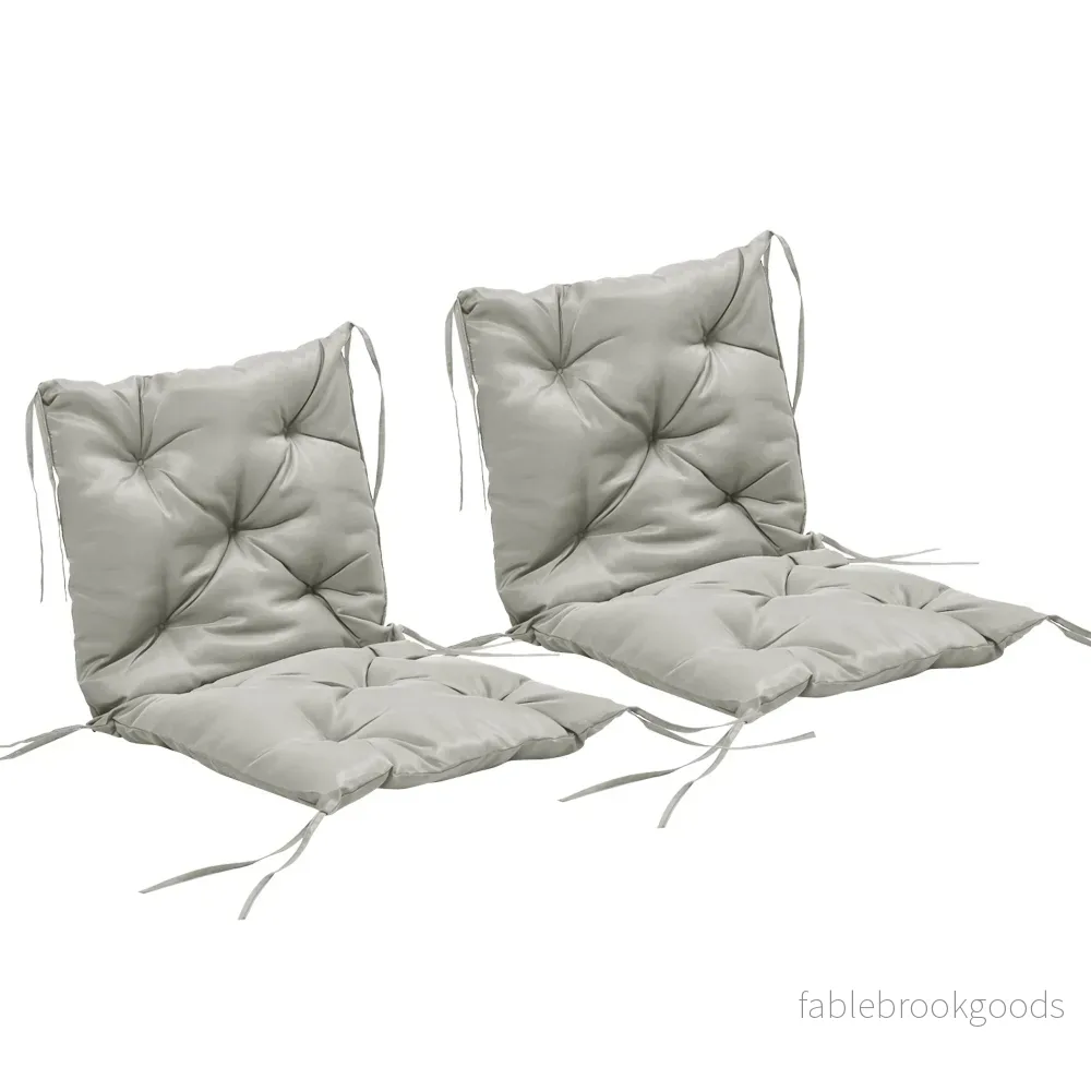 Set med dynor till utomhusstolar, 98x50 cm, ljusgrå, 8 cm tjock