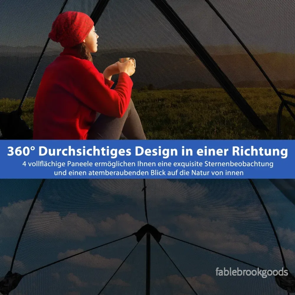 Pop – Up tält för personer 360° ensidigt transparent – 2-3 225 x 145 x 161 cm – Grå - Bild 3
