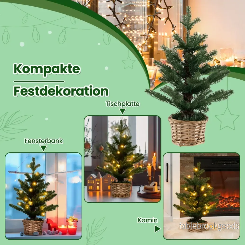 Liten – julgran upplyst för hemmakontoret – 48 cm – Grön - Bild 2