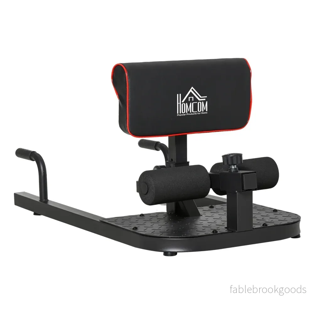 Justerbar 3-i-1 Sissy Squat & Leg Trainer, stål, svart