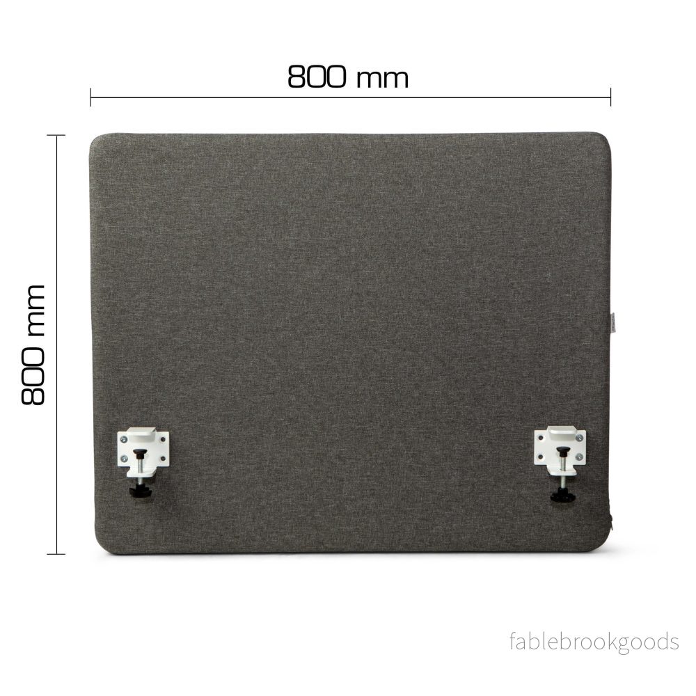 MUTE akustikskärm 800 × 800 mm – bordsmodell, grå (Savio 09) - Bild 2