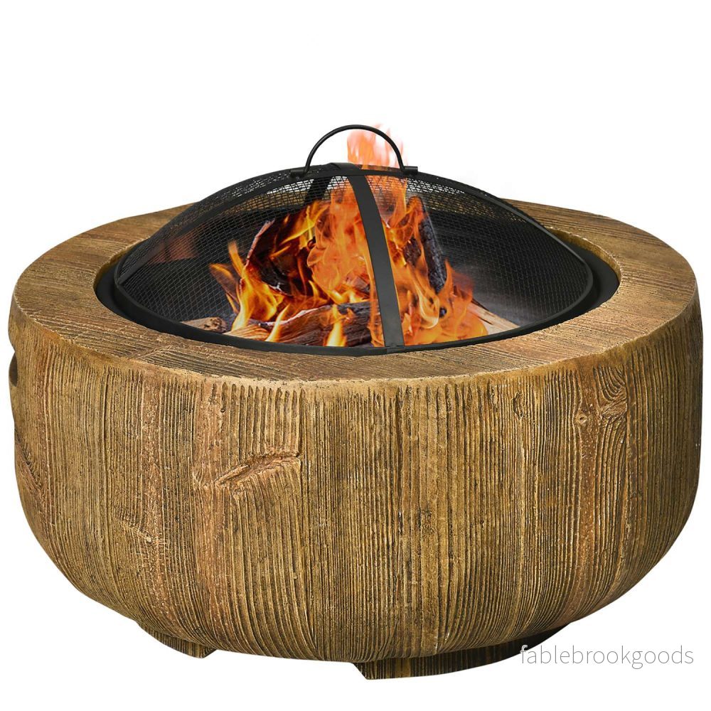 Steel Fire Pit Bowl med lock & poker för trädgårdscamping Steel Fire Pit Bowl med lock & poker för trädgårdscamping