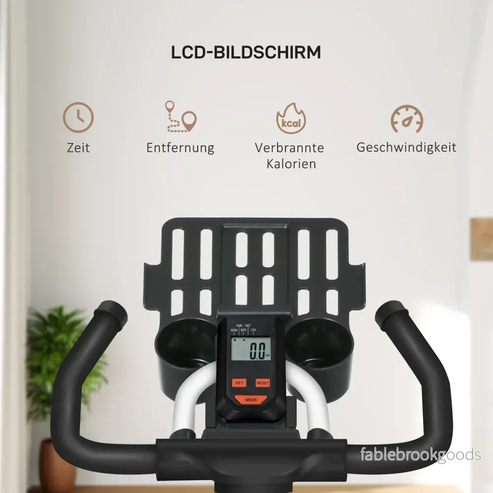 Inomhusmotionscykel, justerbar sits, LCD-skärm, stål - Bild 3