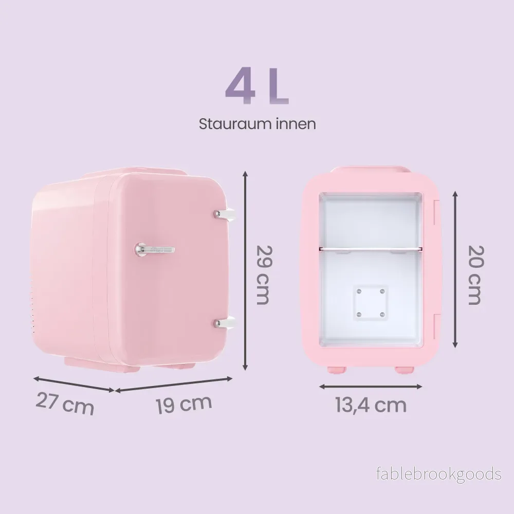 Mini-koelkast - Draagbaar met Koel- en Verwarmfunctie - 12V/230V - 4 L - Roze - 28 x 20,5 x 29,5 cm - Bild 3