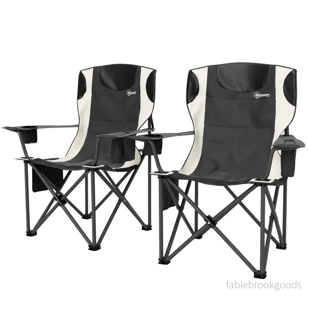 Fällbara campingstolar Set med armstöd & kylväska Fällbara campingstolar Set med armstöd & kylväska
