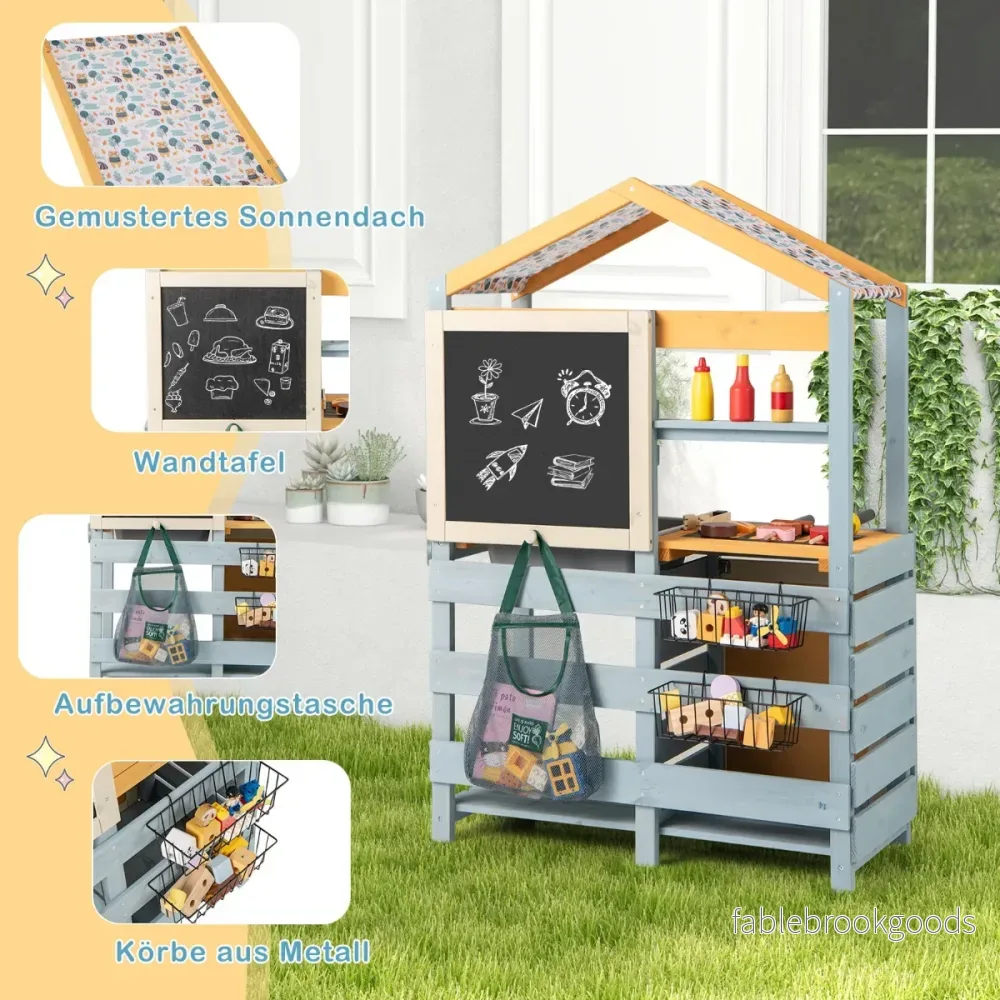 I – Lerkök Barn utomhus Trä med väska och korgar Flerfärgad – 2 1 75 x 34 x 111 cm – Färgglad - Bild 3