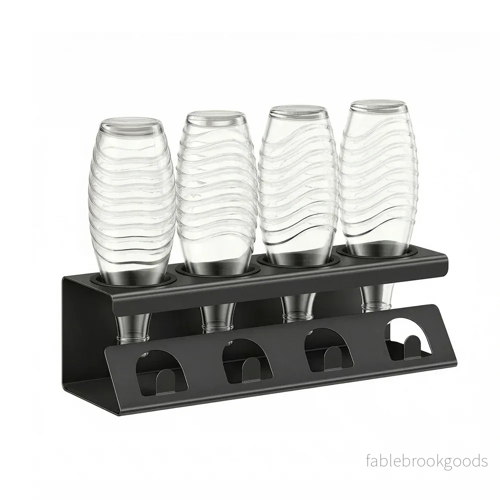 Flessenhouder - 13,7 x 40 x 11,7 cm - Staal en PP-kunststof - Zwart - Maximaal draagvermogen 5 kg - Bild 2