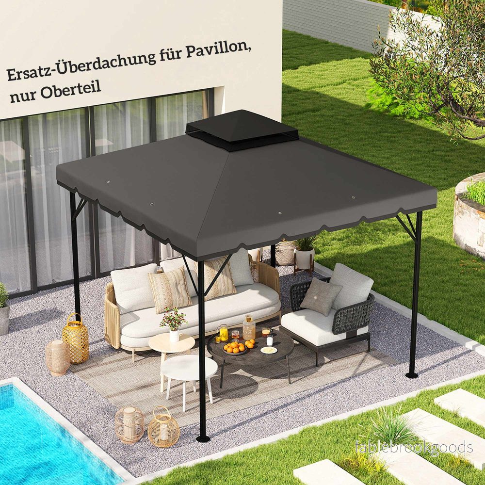 Ersättningstak för paviljong, 3x3m, dubbla nivåer, UPF 30+ - Bild 2
